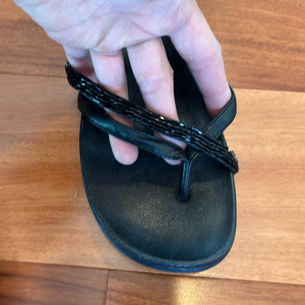 Black Hillary & Hanson Sandals, Size 7M